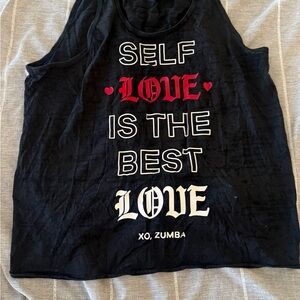 Zumba Fitness Black and Red Self Love Tank Top